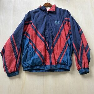 Vintage FitforLife Jacket Mens Medium Multicolor Full Zip Windbreaker Colorblock